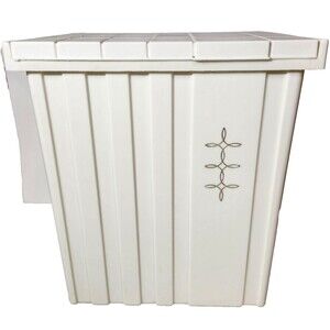 Festival MCM Laundry Hamper Retro White Lidded Vtg USA Plastic 16in